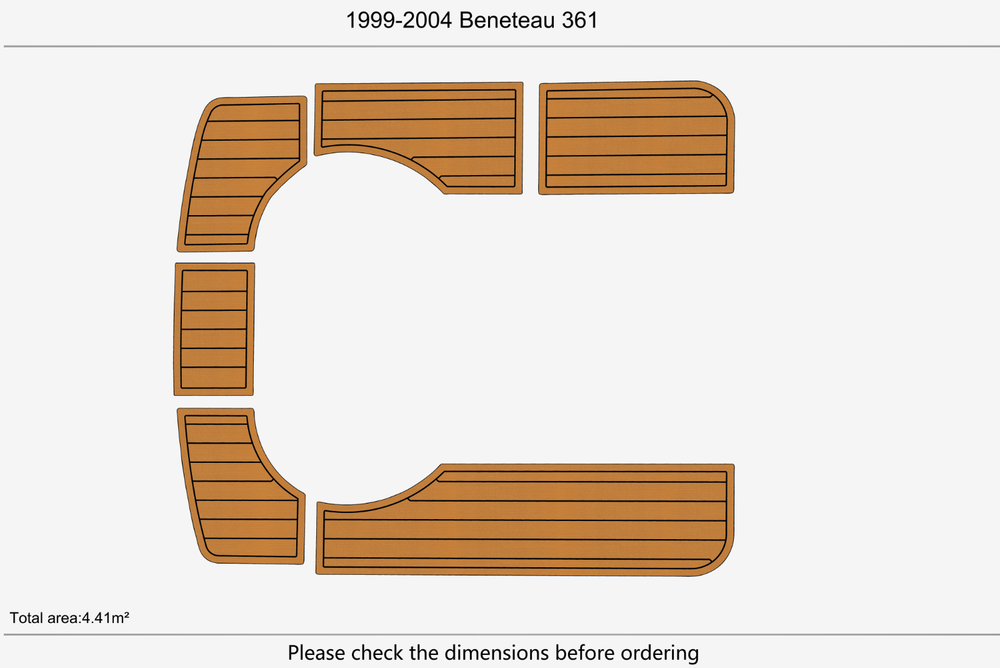 1999-2004 Beneteau 361 Cockpit 1/4"6mm EVA Foam carpet marine floor