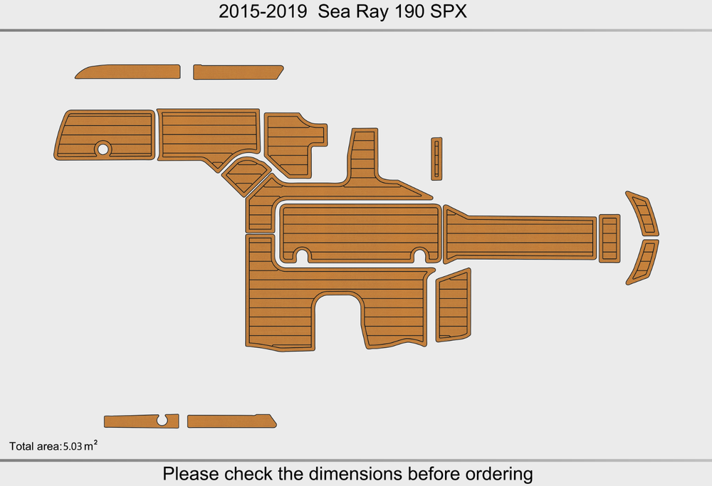 2015-2019 Sea Ray 19 SPX Cockpit bow 1/4"6mm EVA foam faux mat floor