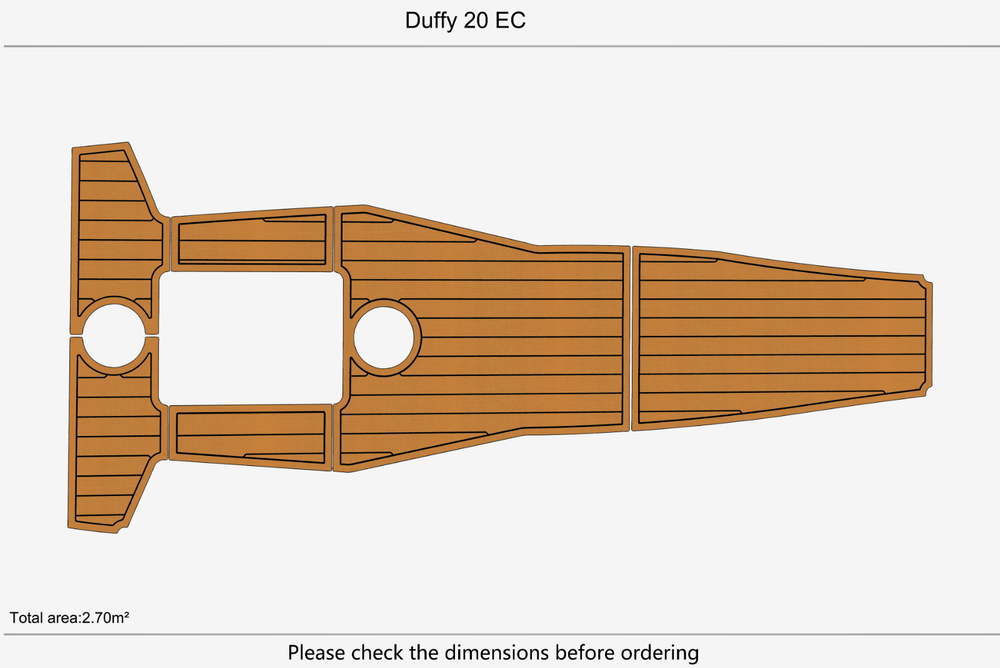 Duffy 20 EC Cockpit 1/4" 6mm EVA Teak Deck floor