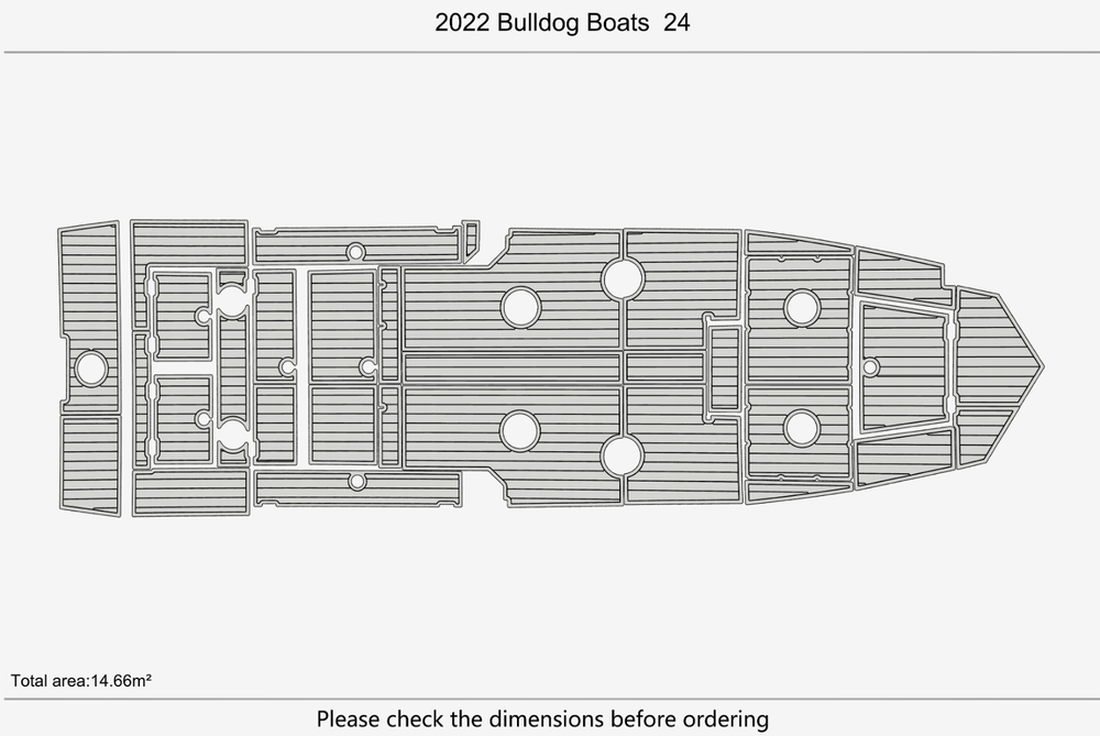 2022 Bulldog Boats 24 Cockpit Swim platform 1/4" 6mm EVA Teak deck floor