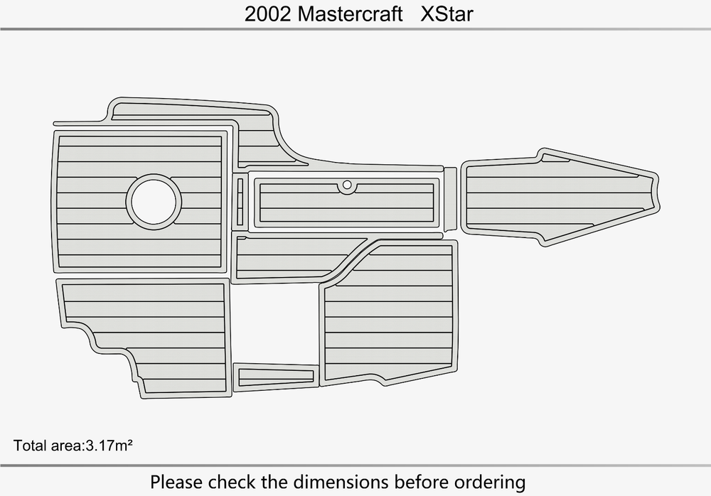 2002 Mastercraft XStar Cockpit Swimming platform faux teak floor 1/4" mat FLOOR