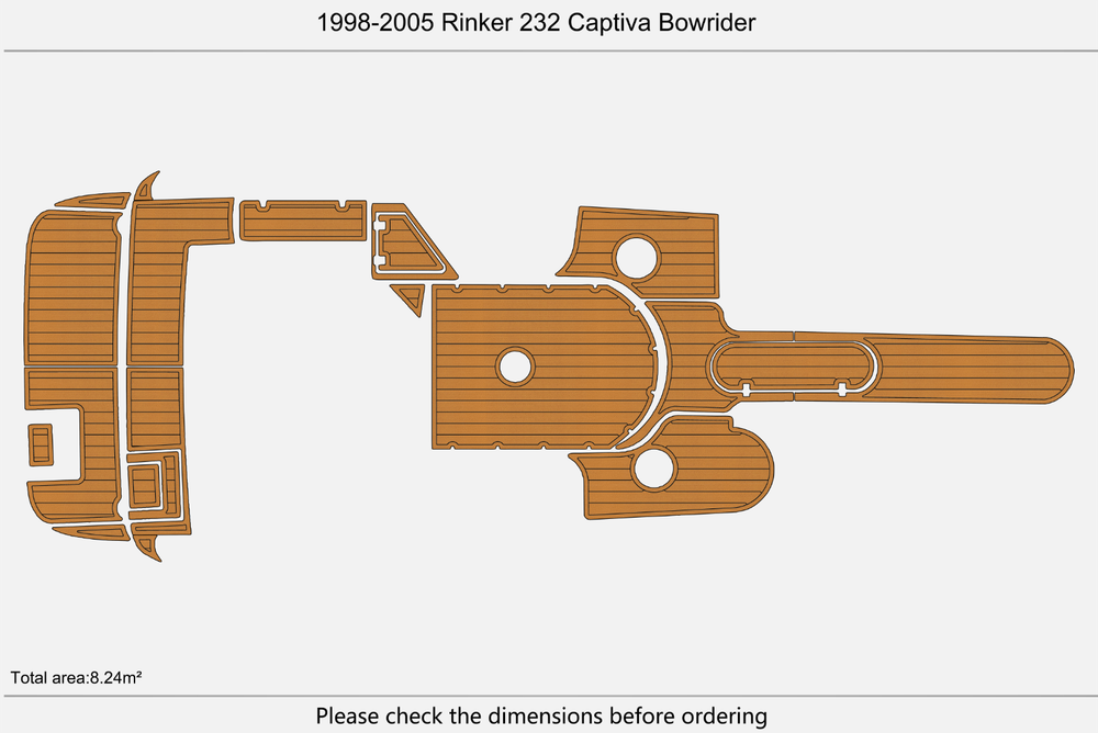 1998-2005 Rinker 232 BR Cockpit Swim platform bow 1/4"6mm EVA foam faux floor