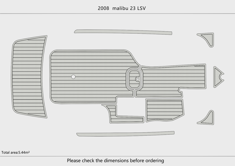 2008 Malibu 23 lsv Cockpit Swim platform 1/4" 6mm EVA faux teak mat Floor