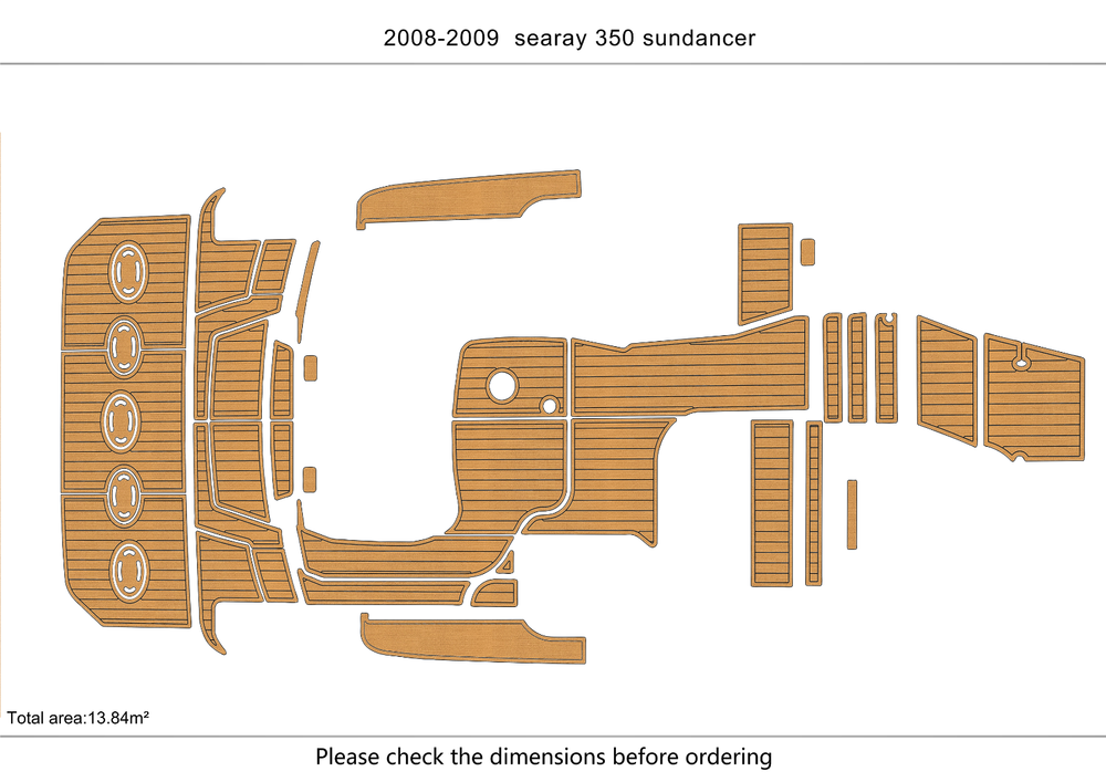 2008-2009 Sea Ray 350 Sundancer Marine teak deck seadek EVA Foam Boat flooring