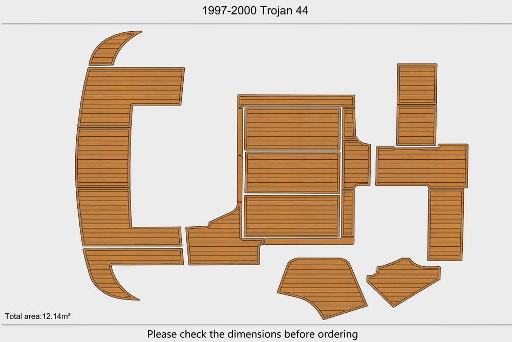 1997-2000 Trojan 44 Cockpit Swim platform 1/4"6mm EVA Foam faux mat floor