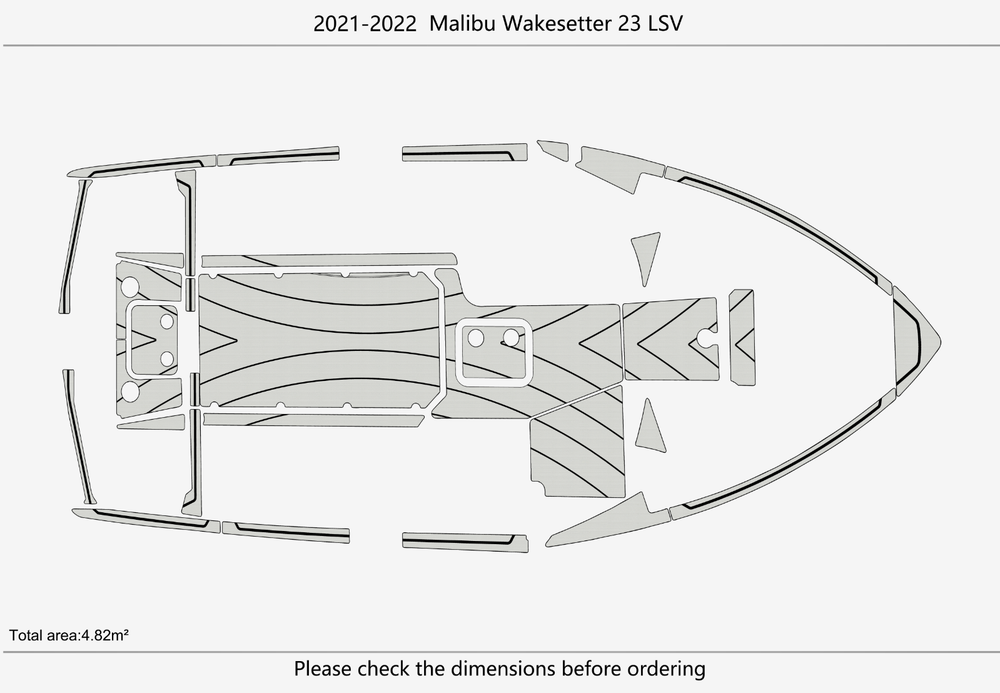 2021-2022 Malibu 23 lsv Wakesetter Cockpit Swim platform 1/4"6mm EVA Foam floor