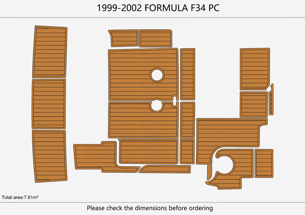 1999-2002 FORMULA F34 PC Cockpit Swim platform 1/4"6mm EVA foam faux mat floor