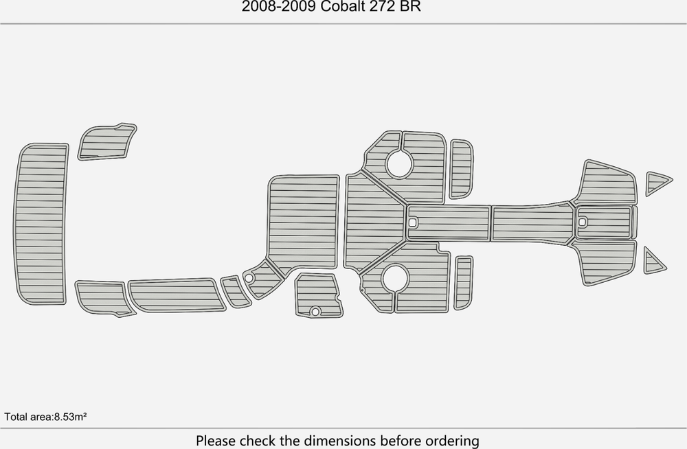2008-2009 Cobalt 272 BR Marine teak deck EVA Foam Boat flooring
