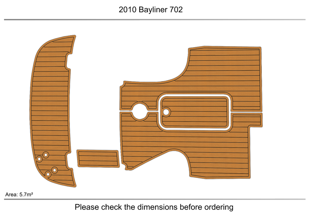 2010-2013 Bayliner 702 Cockpit Swim platform 1/4" 6mm EVA foam floor