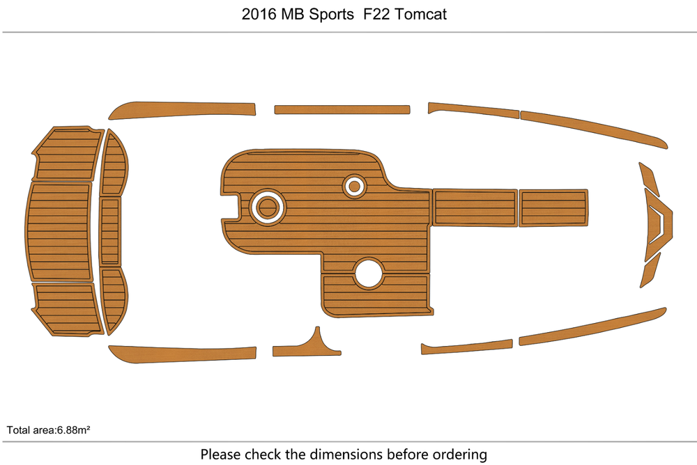 2016 MB Sports F22 Tomcat Anti-slip mat Custom EVA faux teak marine flooring