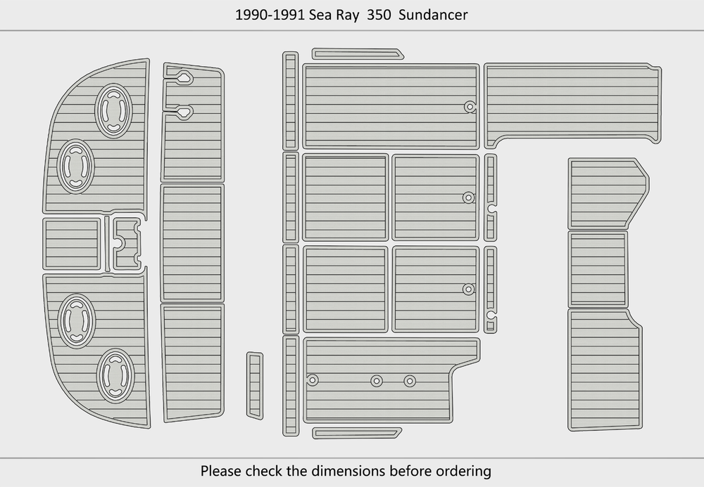 1990-1991 Sea Ray Sundancer 350 Cockpit Swim platform 1/4"6mm EVA Foam floor