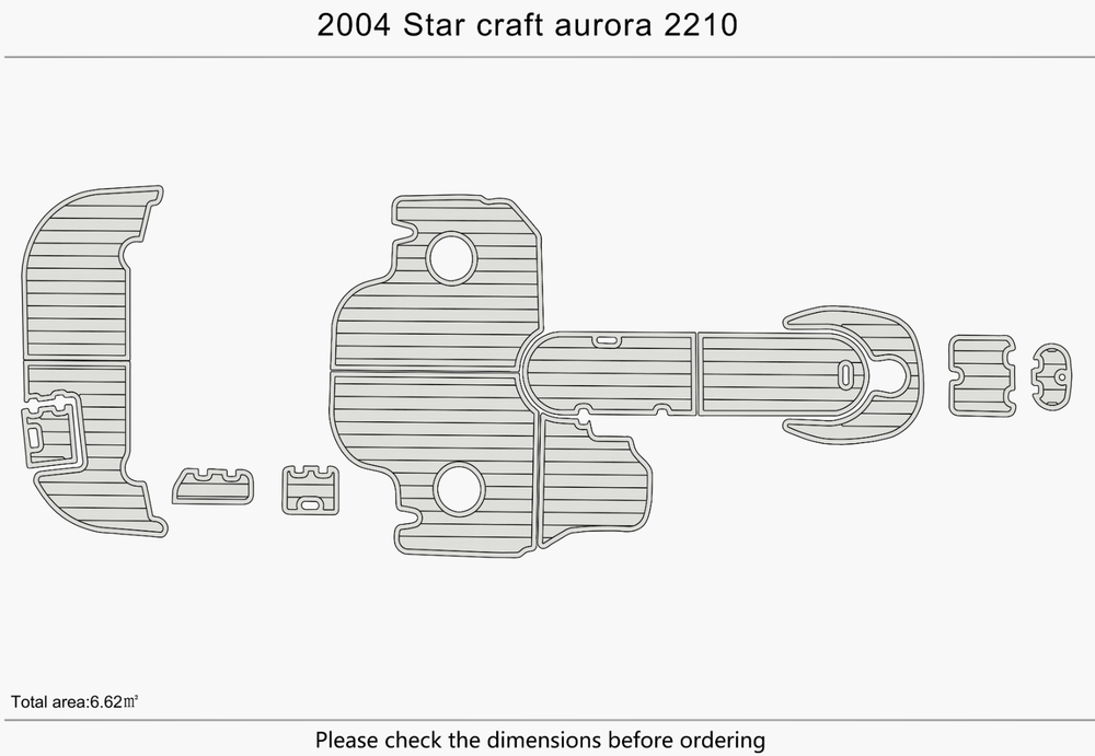 2004 Starcraft aurora 2210 Cockpit bow 1/4" 6mm EVA Teak Deck floor
