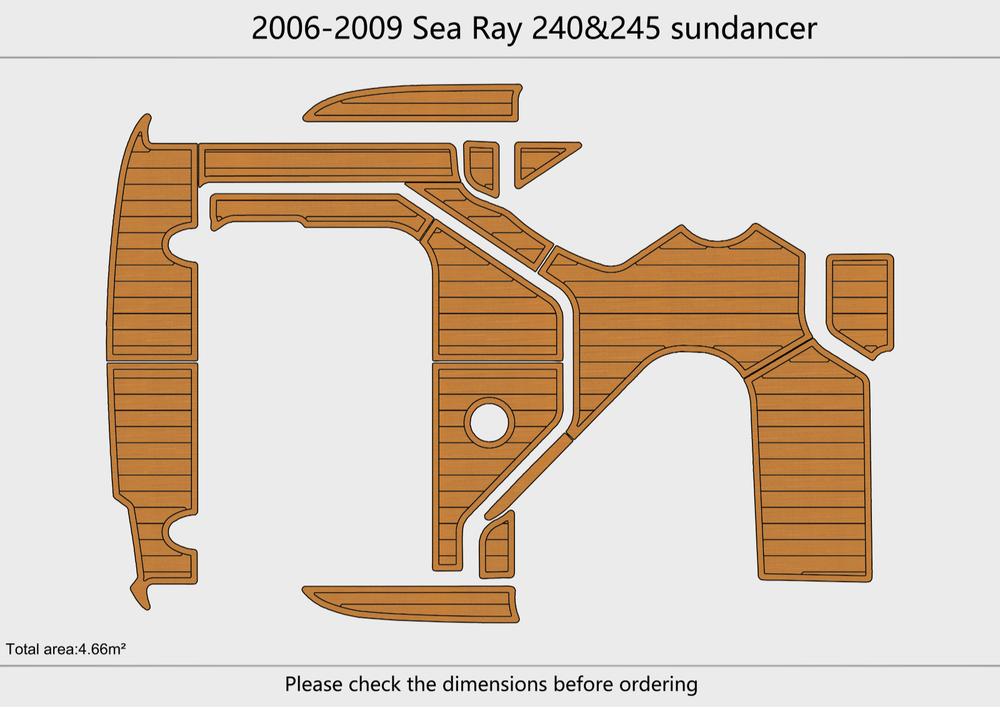 2006-2009 Sea Ray 240&245 sundancer Cockpit Swim platform 1/4" 6mm EVA mat Floor