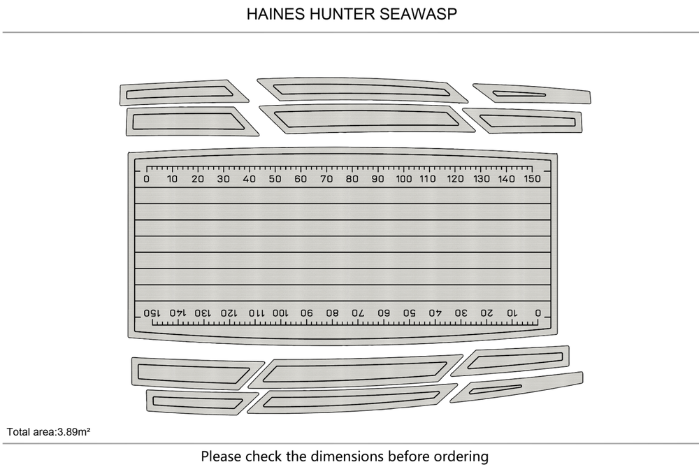 HAINES-HUNTER-SEAWASP cockpit Swim platform 1/4" 6mm EVA Foam Teak Deck floor