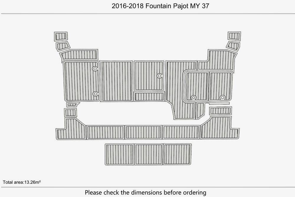 2016-2018 Fountain 37 Pajot MY Swim platform 1/4"6mm EVA Foam carpet floor