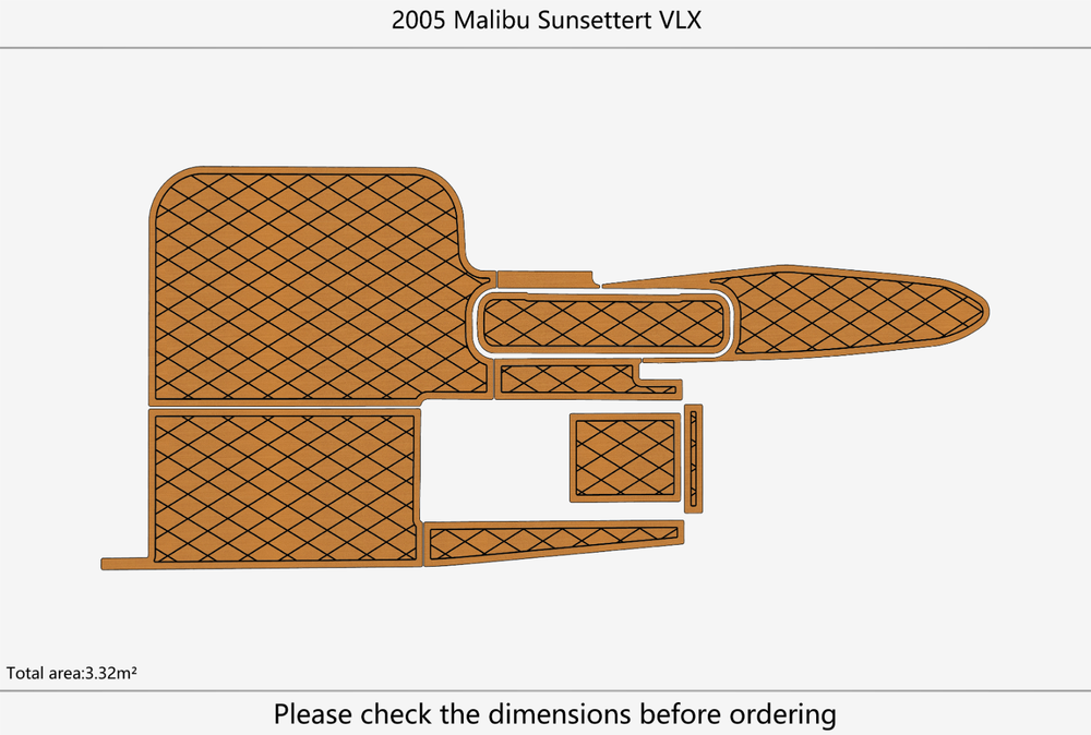 2005 Malibu Sunsettert VLX Cockpit Swim platform 1/4"6mm EVA Foam floor
