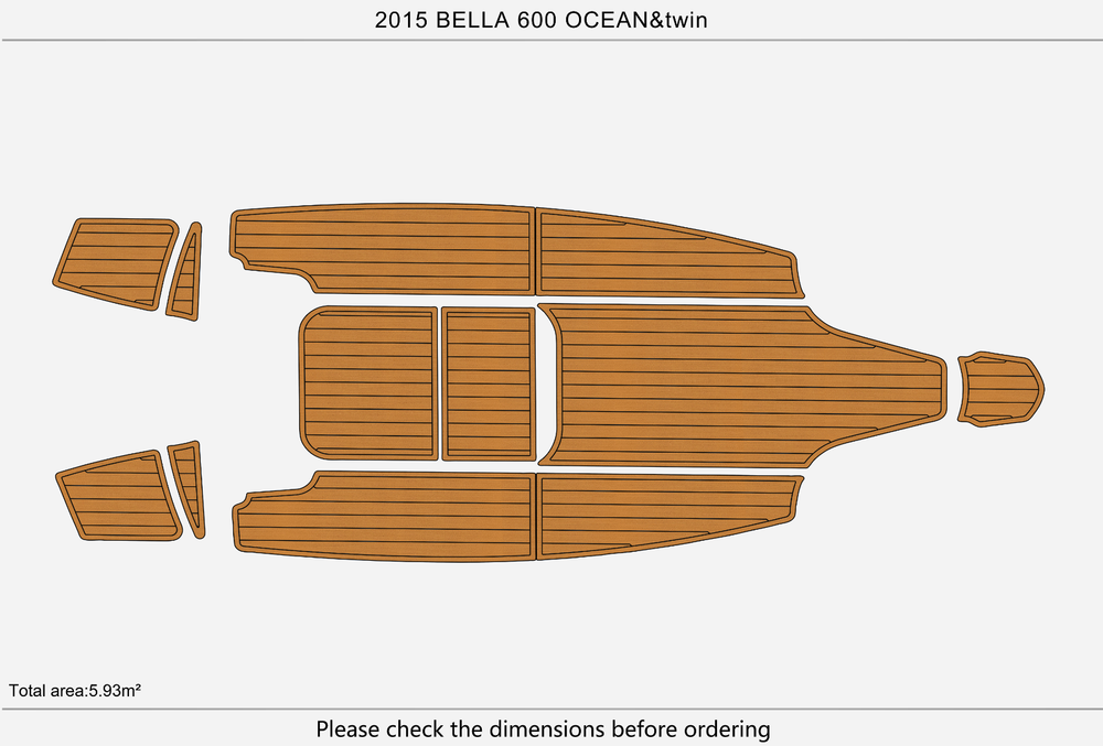 2015 Bella 600 OCEAN&twin Marine teak deck EVA Foam Boat fuax foam flooring