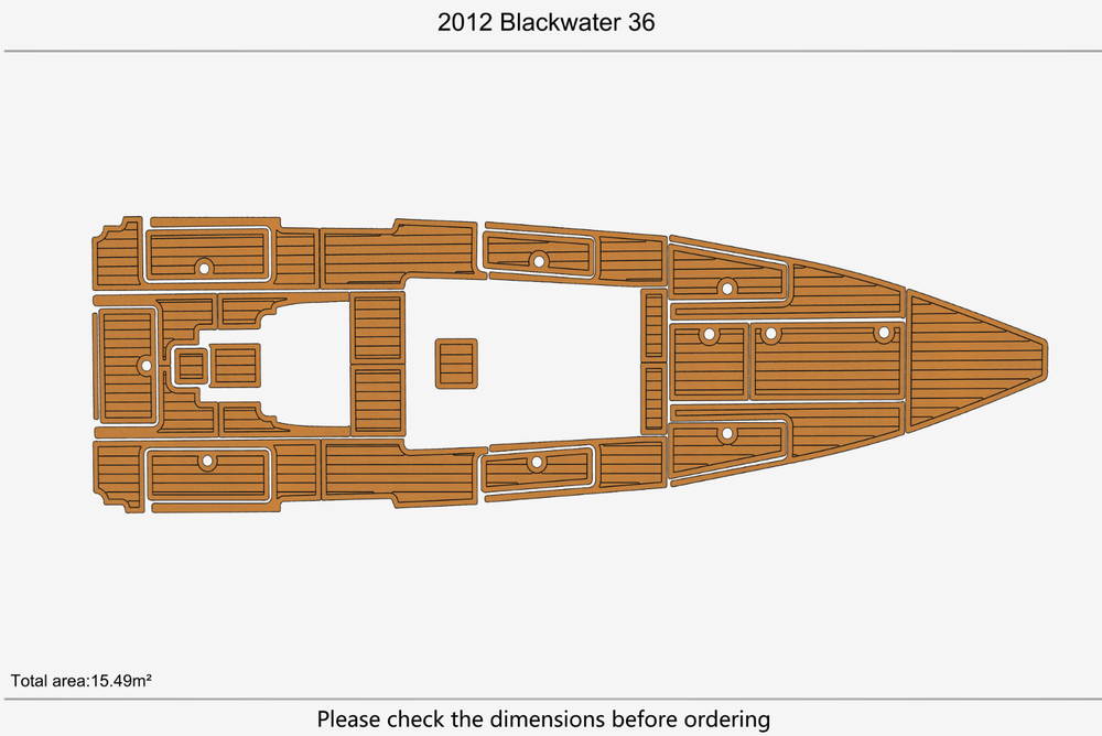 2012 Blackwater 36 Anti-slip mat Custom EVA teak marine deck flooring