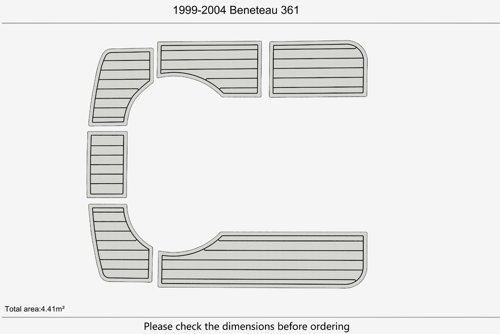1999-2004 Beneteau 361 Cockpit 1/4"6mm EVA Foam carpet marine floor