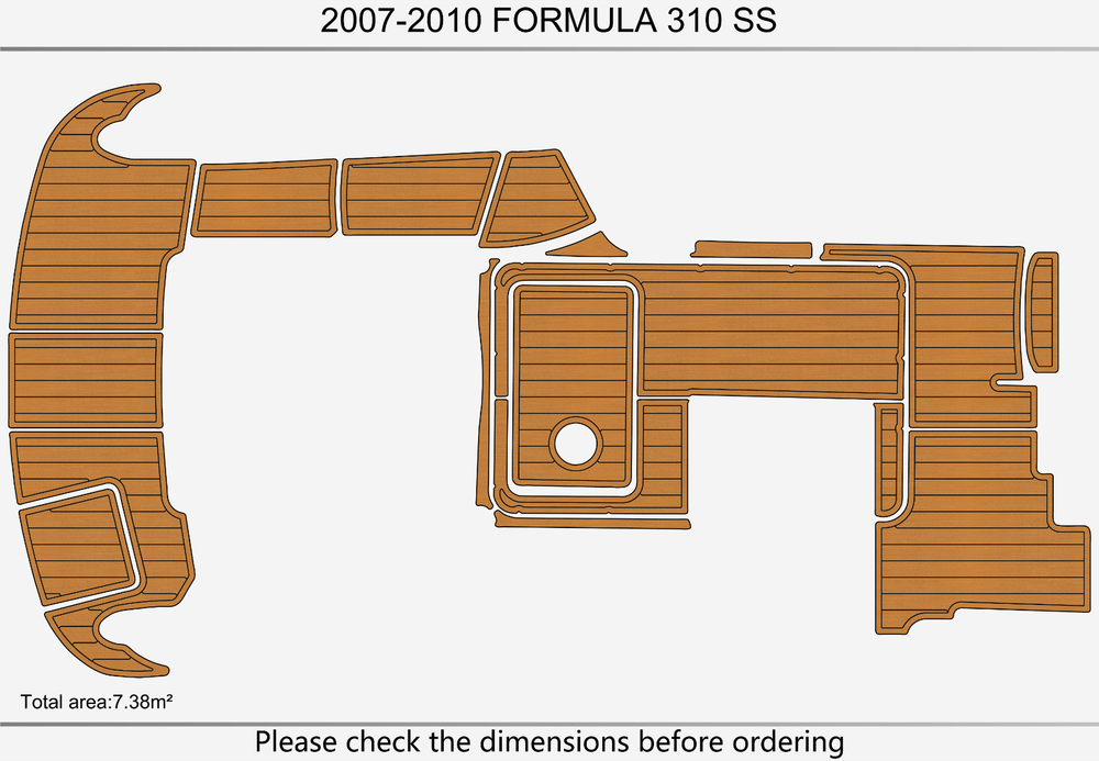 2007-2010 Formula 310 SS Cockpit Swim platform bow 1/4"6mm EVA foam faux floor