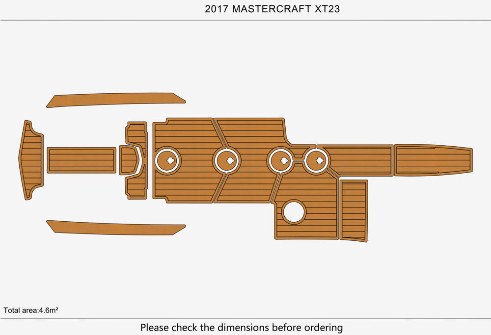 2017 Mastercraft XT 23 Anti-slip mat Custom EVA faux teak marine flooring