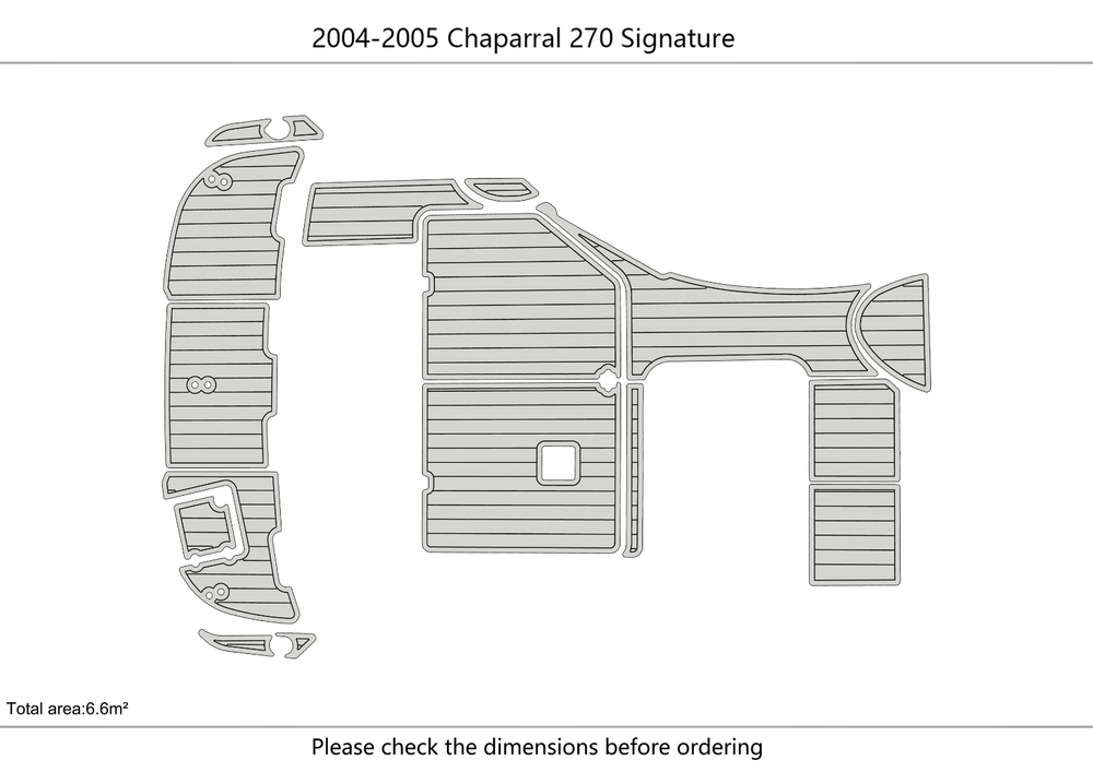 2004-2005 Chaparral 270 Signature Cockpit Swim platform 1/4"6mm EVA foam Floor