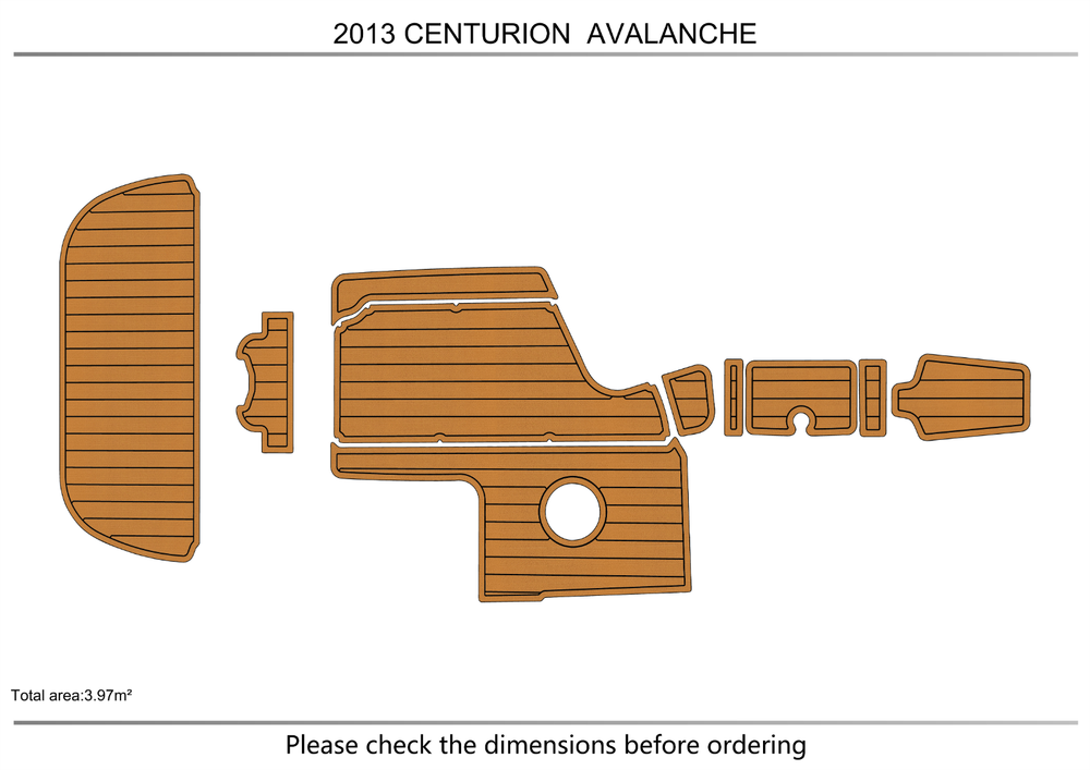 2013 Centurion Avalanche Cockpit Swim platform 1/4"6mm EVA foam faux floor