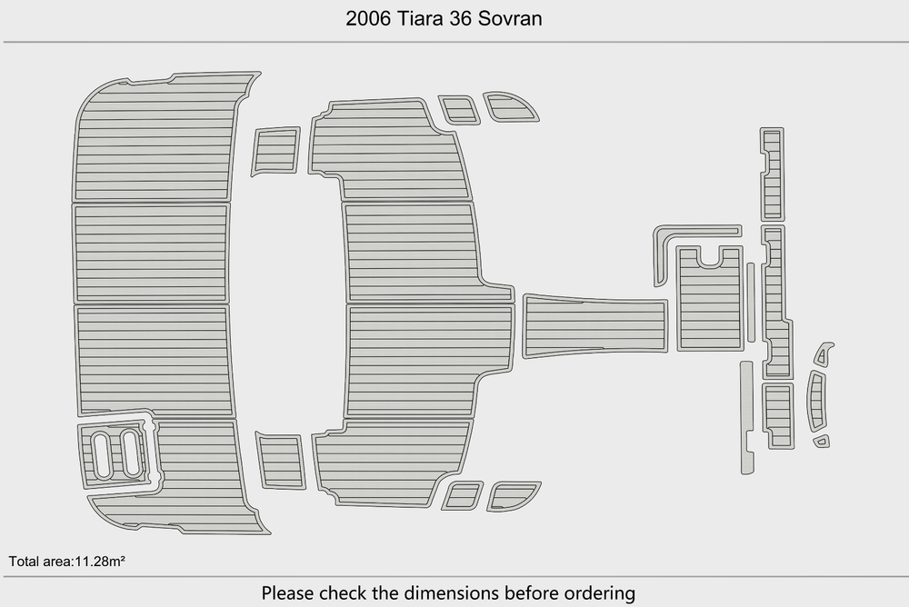 2006 Tiara 36 Sovran Cockpit Swim platform 1/4"6mm EVA Foam floor