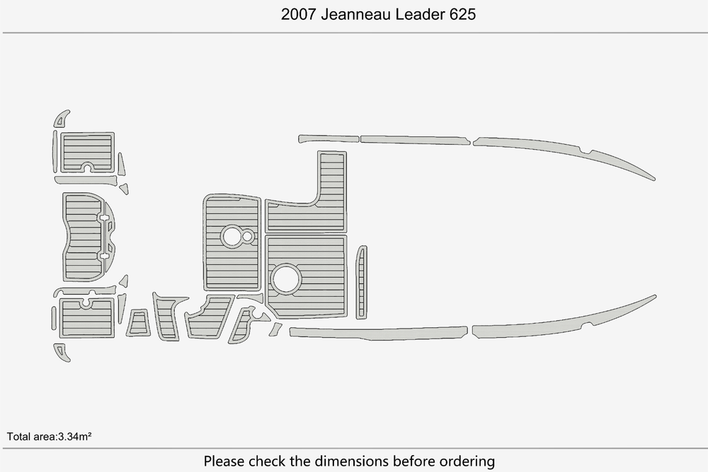 2007 Jeanneau Leader 625 Marine teak deck EVA Foam Boat flooring