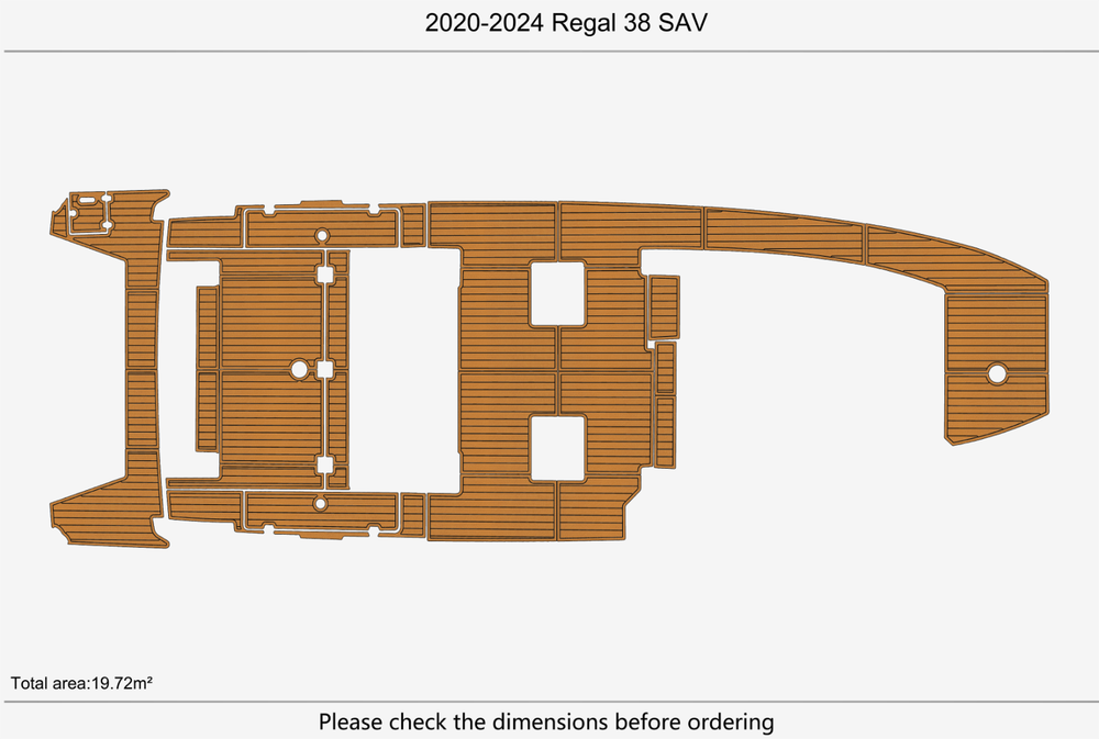 2020-2024 Regal 38 SAV Marine teak deck EVA Foam Boat flooring