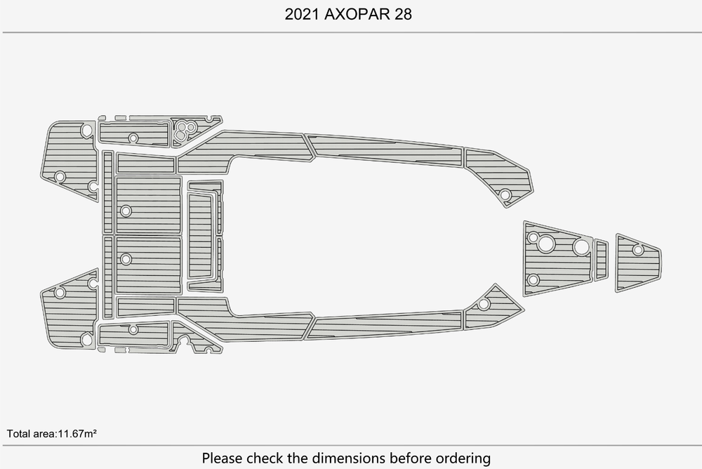 2021 Axopar 28 Cockpit Swim platform 1/4"6mm EVA Foam floor
