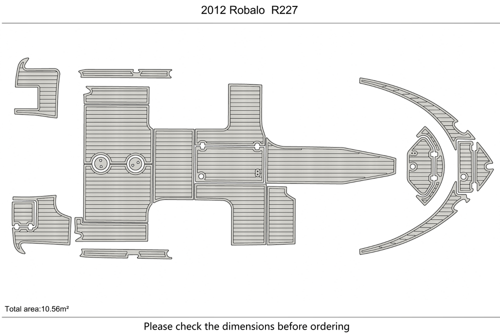 2012 Robalo R227 cockpit swimplatform 1/4” 6mm EVAFoam Faux teak deck floor