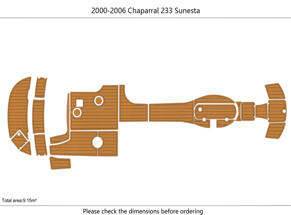 2000-2006 Chaparral 233 Sunesta Cockpit Swim platform bow 1/4"6mm EVA foam floor