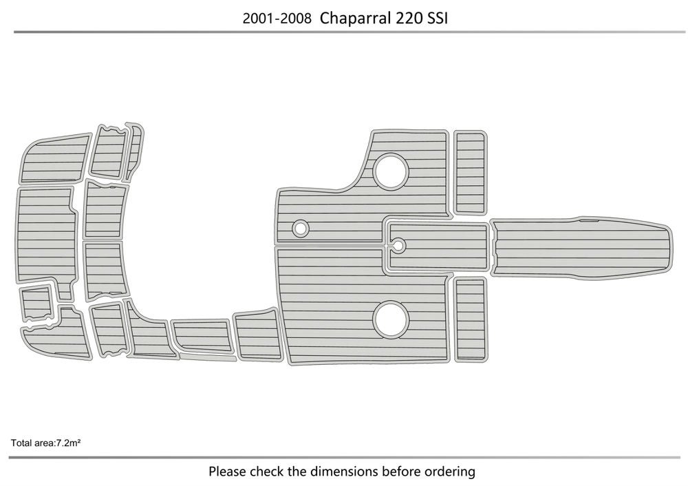 2001-2008 Chaparral 220 SSI Anti-slip mat Custom EVA teak marine deck flooring