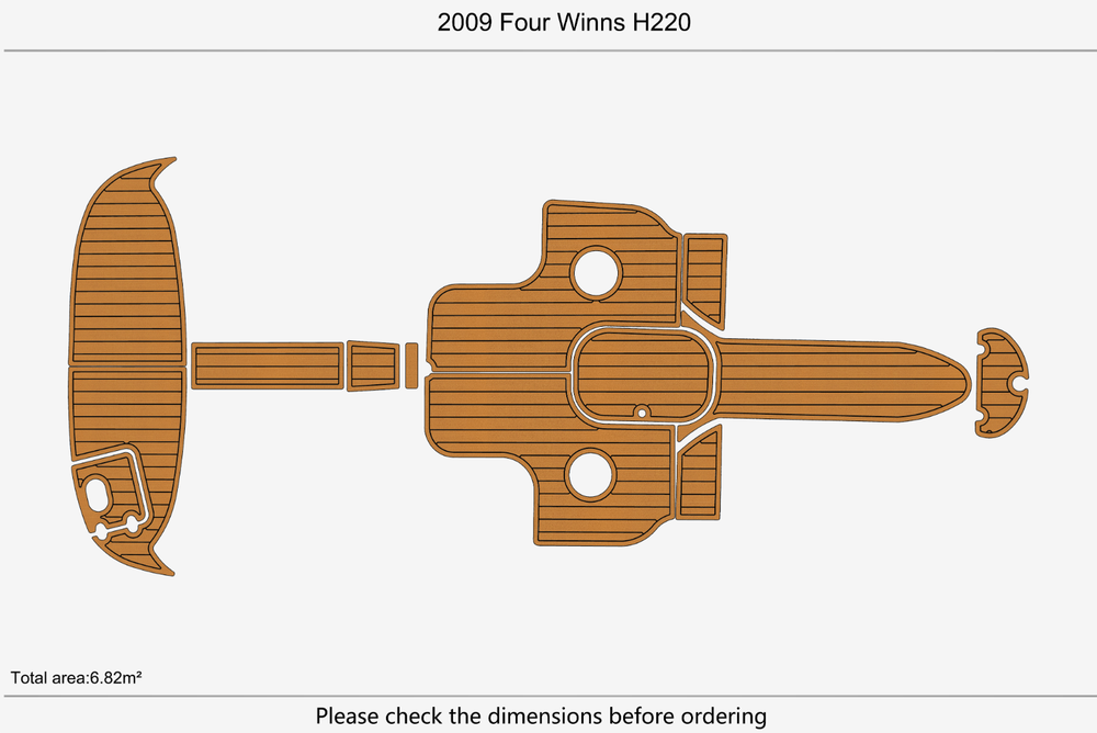 2009 Four Winns H220 Anti-slip mat Custom EVA faux teak marine deck flooring