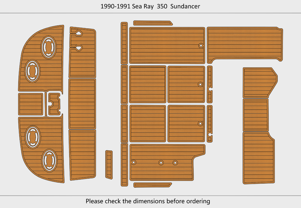 1990-1991 Sea Ray Sundancer 350 Cockpit Swim platform 1/4"6mm EVA Foam floor