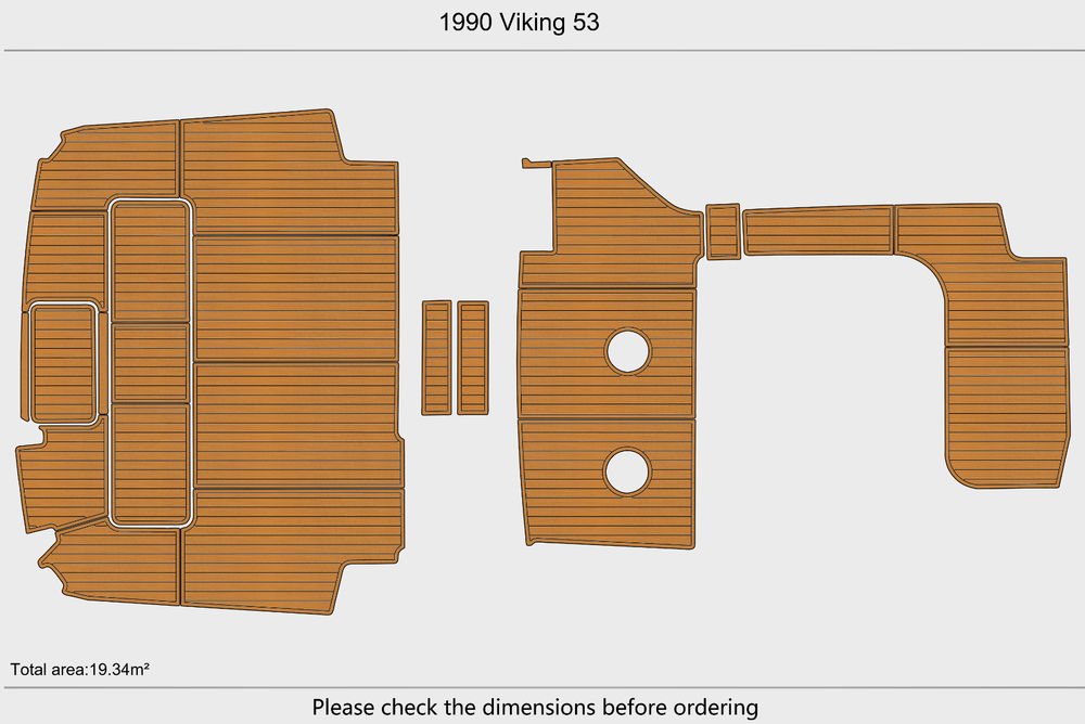 1990 Viking 53 Cockpit 1/4"6mm EVA Foam floor