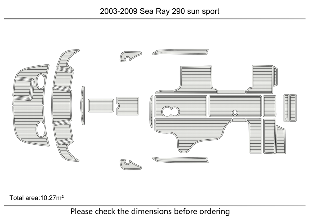2003-2009 Sea Ray 290 Sun Sport Marine teak deck seadek EVA Foam Boat flooring