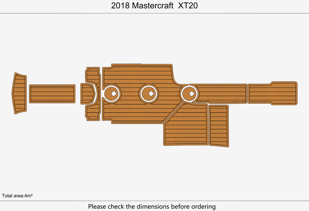 2018 Mastercraft XT20 Anti-slip mat Custom EVA faux teak marine flooring