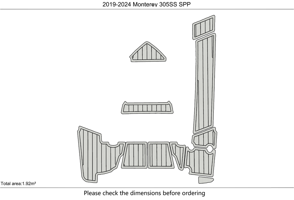 2019-2024 Monterey 305 SS SPP Swim platform 1/4"6mm EVA Foam faux floor