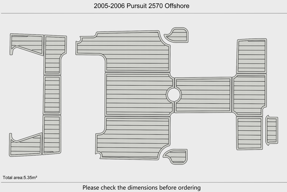 2005-2006 Pursuit 2570 Offshore Cockpit Swim platform 1/4"6mm EVA Foam mat floor