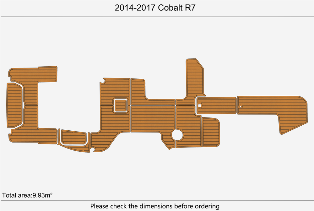 2014-2017 Cobalt R7 WSS Cockpit Swim platform bow 1/4"6mm EVA foam fuax floor