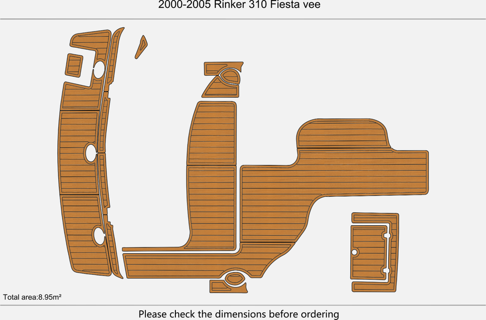 2000-2005 Rinker 310 Fiesta Vee Cockpit Swim platform 1/4"6mm EVA Faux floor