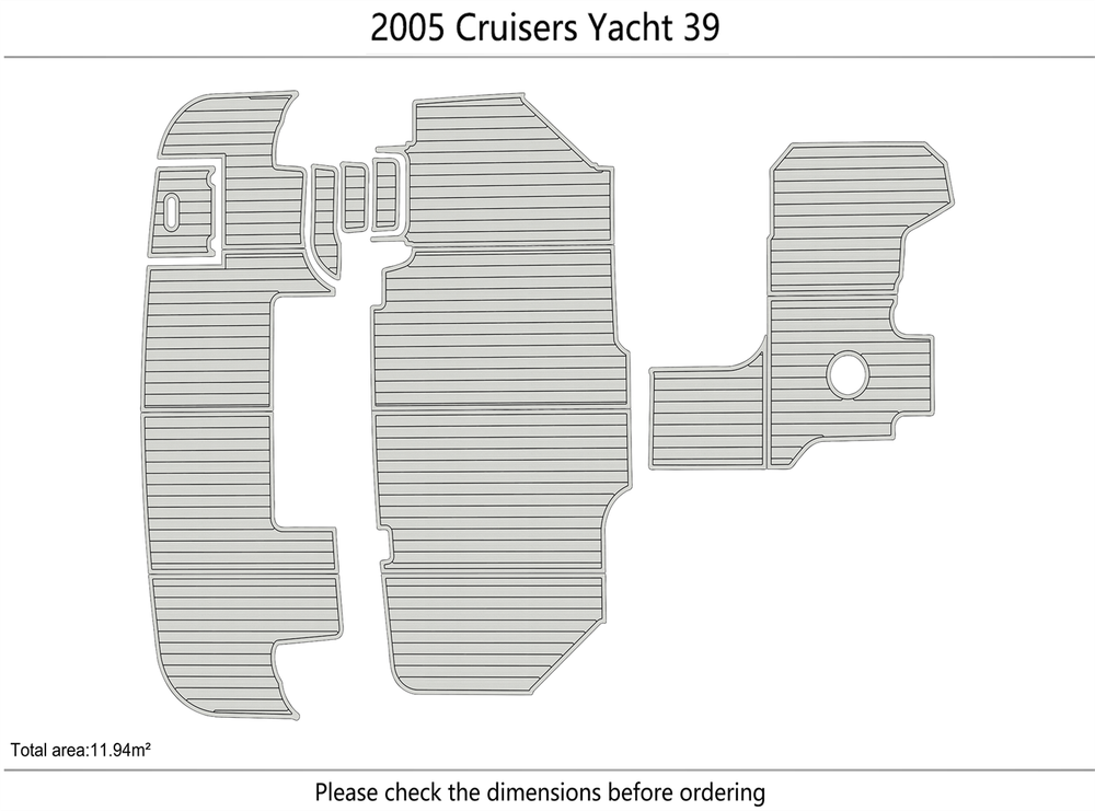 2005 Cruisers Yacht 39 Cockpit Swim platform 1/4"6mm EVA foam floor