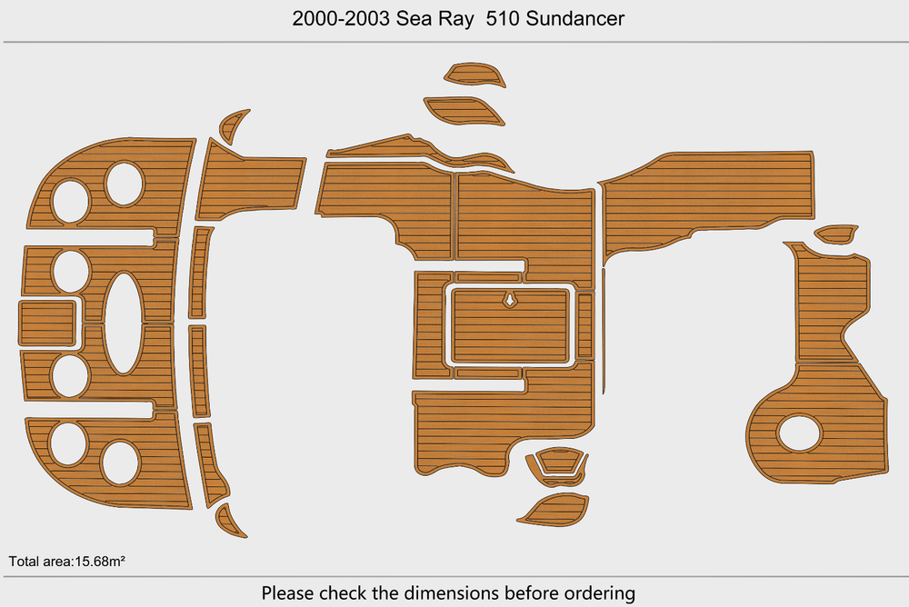 2000-2003 Sea Ray 510 Sundancer Cockpit Swim platform 1/4"6mm EVA Foam floor