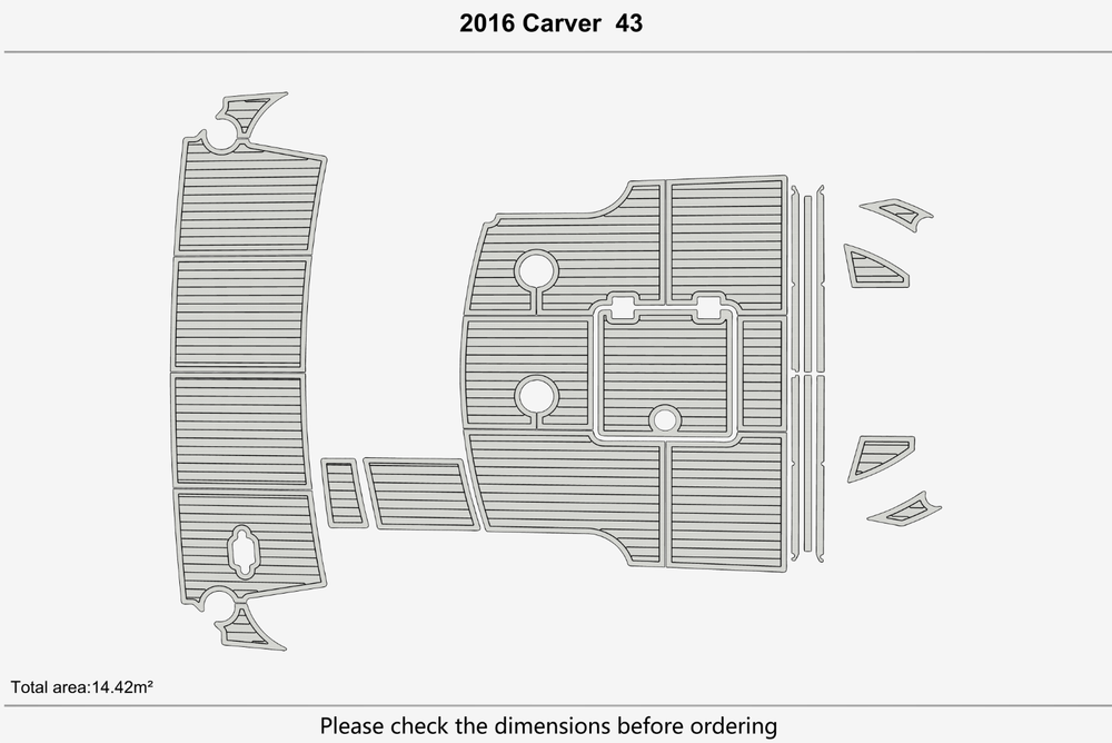 2016 Carver 43 Cockpit Swim platform 1/4"6mm EVA Foam carpet marine floor
