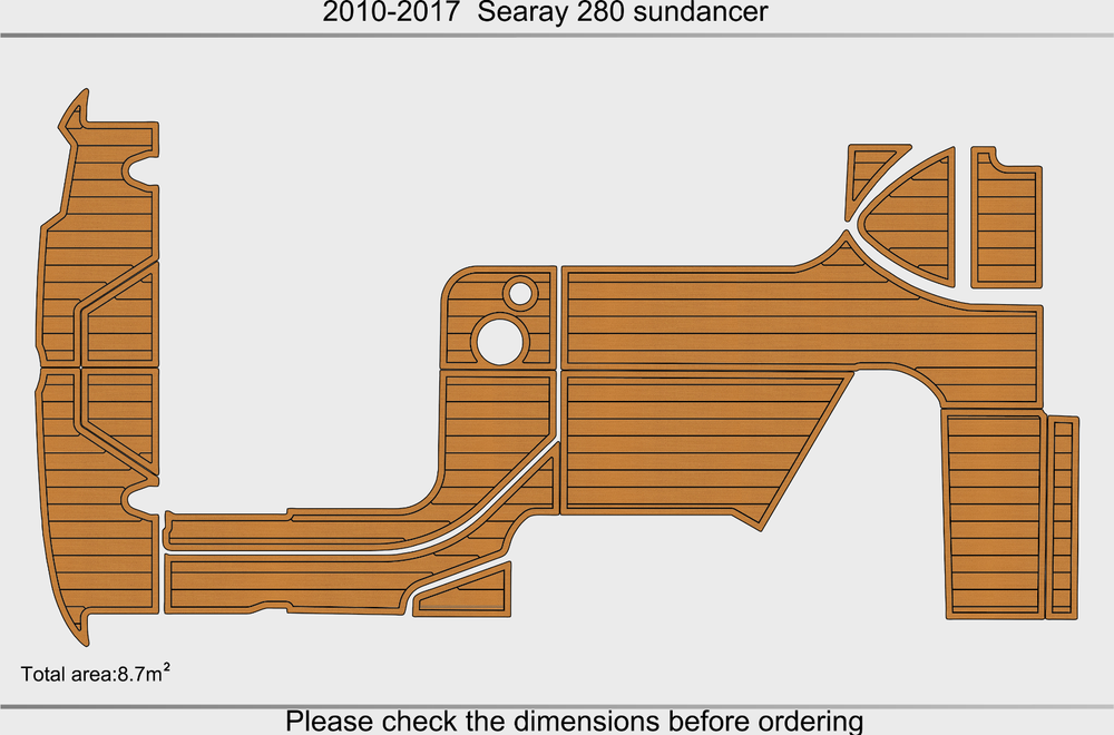 2010-2017 Sea ray 280 sundancer Cockpit Swim platform 1/4"6mm EVA Foam mat floor