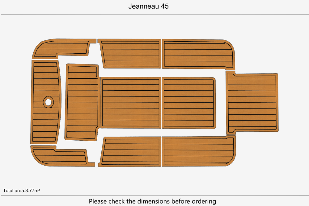 Jeanneau Cockpit 45 Cockpit Swim platform 1/4"6mm EVA Foam faux mat floor