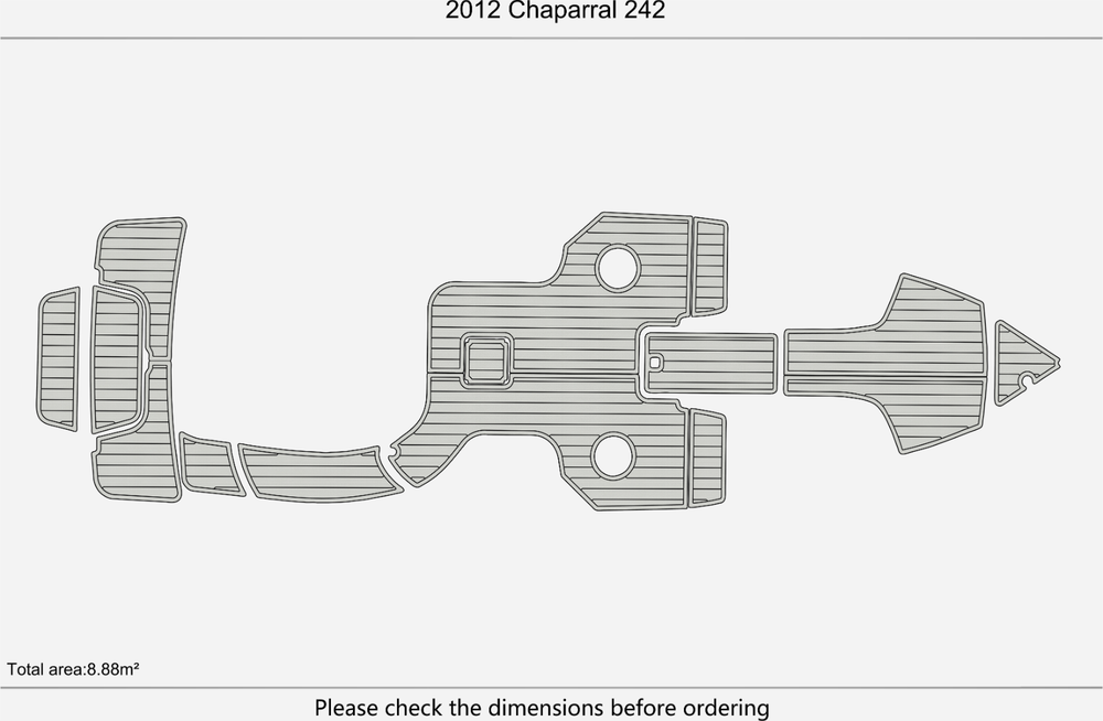2002-2003 Chappara 242 Cockpit Swim Platform Pads 1/4" 6mm EVA decking floor