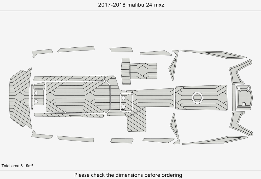 2017-2018 MALIBU 24 mxz Cockpit Swim platform bow 1/4"6mm EVA Foam floor